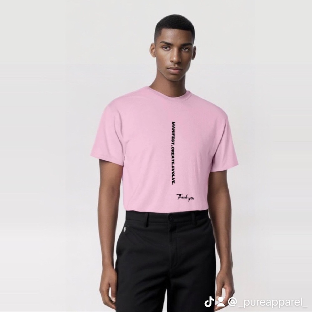 MCE light pink short sleeve crew neck t-shirt by PureApparel